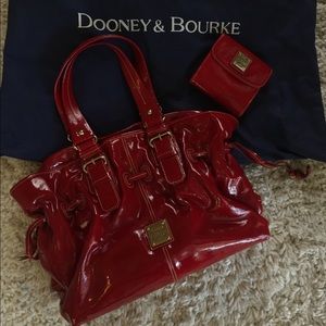 Solid red Dooney & Burke & matching wallet.